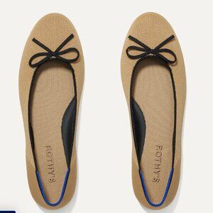 Rothys Ballet Flat in Beige and Black 8.5 NIB NWT sold out color